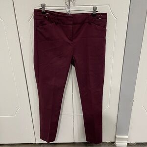 New York & Company Maroon Cropped Dress Pants